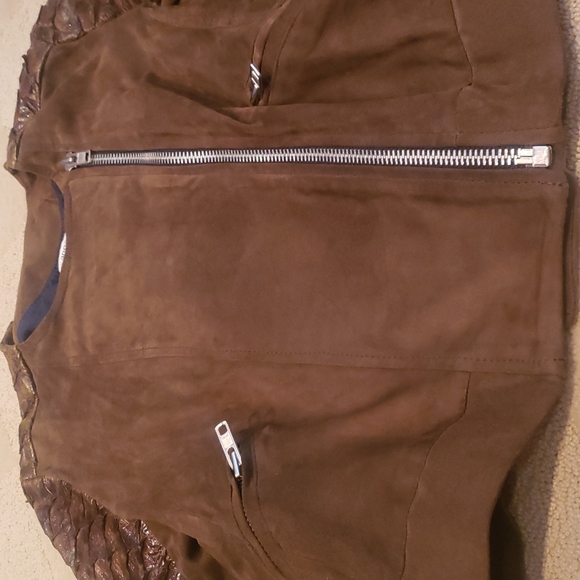 Dragon Scale & Leather Jacket, Sz 38 - Picture 3 of 12